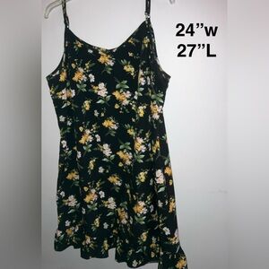Floral Black Dress non stretch polyester material